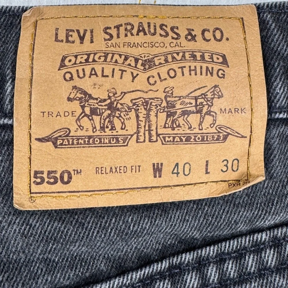 Vintage Levis 550 Orange Tab Relaxed Fit Black Jeans‎ Made in USA 40x30 Mens